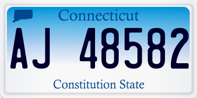 CT license plate AJ48582