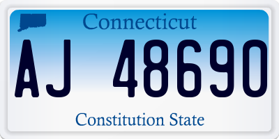 CT license plate AJ48690