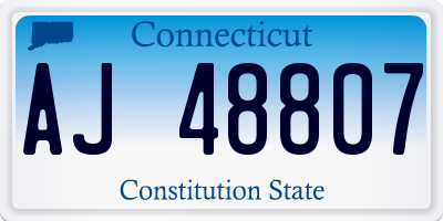 CT license plate AJ48807