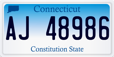 CT license plate AJ48986