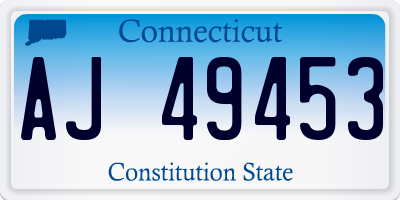 CT license plate AJ49453