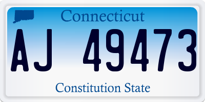 CT license plate AJ49473