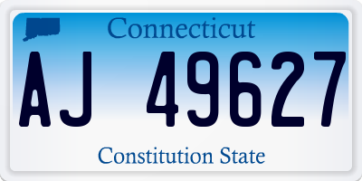 CT license plate AJ49627