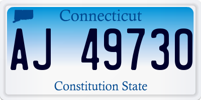 CT license plate AJ49730