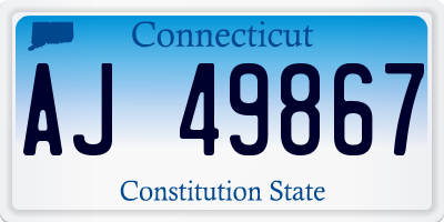 CT license plate AJ49867