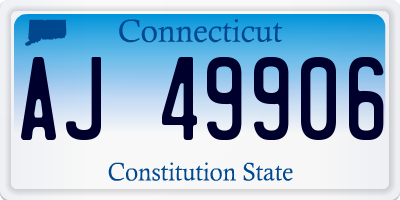 CT license plate AJ49906