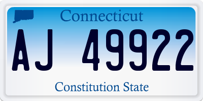 CT license plate AJ49922