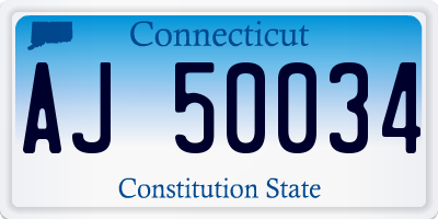 CT license plate AJ50034