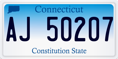 CT license plate AJ50207