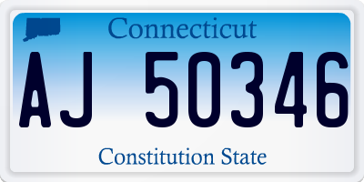 CT license plate AJ50346