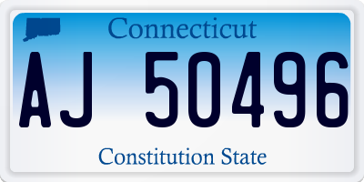 CT license plate AJ50496