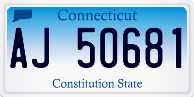 CT license plate AJ50681