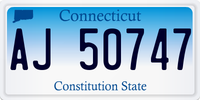 CT license plate AJ50747