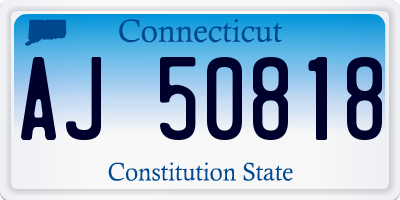 CT license plate AJ50818