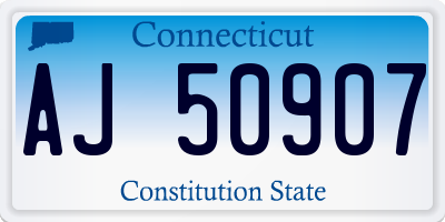 CT license plate AJ50907