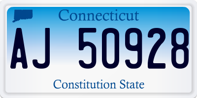 CT license plate AJ50928