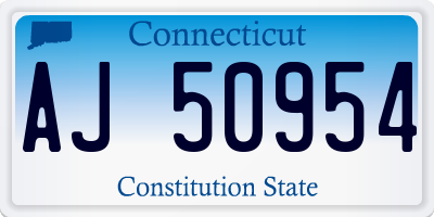 CT license plate AJ50954
