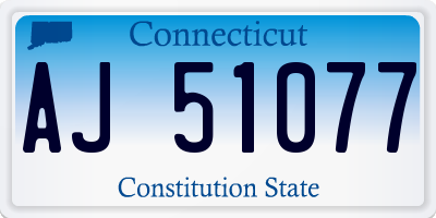 CT license plate AJ51077