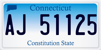 CT license plate AJ51125