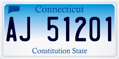 CT license plate AJ51201