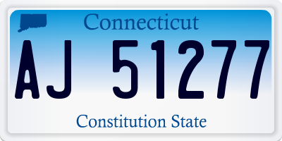 CT license plate AJ51277