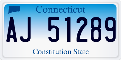 CT license plate AJ51289
