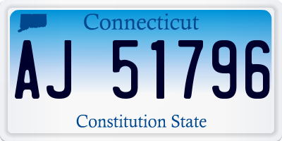 CT license plate AJ51796