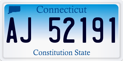 CT license plate AJ52191