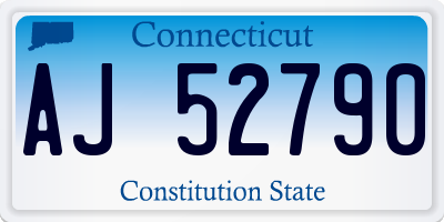 CT license plate AJ52790
