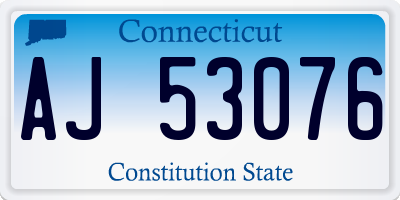 CT license plate AJ53076