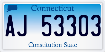 CT license plate AJ53303