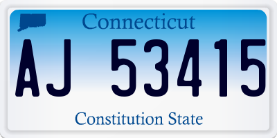 CT license plate AJ53415