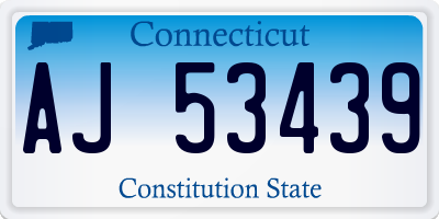 CT license plate AJ53439