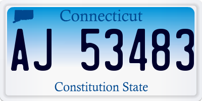CT license plate AJ53483
