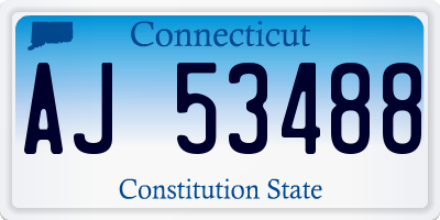 CT license plate AJ53488