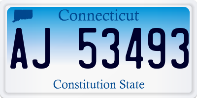 CT license plate AJ53493
