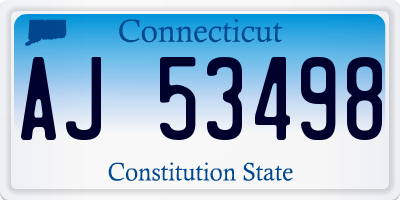 CT license plate AJ53498