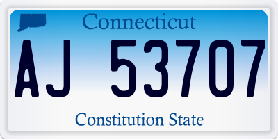 CT license plate AJ53707