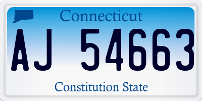 CT license plate AJ54663