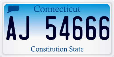 CT license plate AJ54666