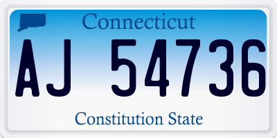 CT license plate AJ54736