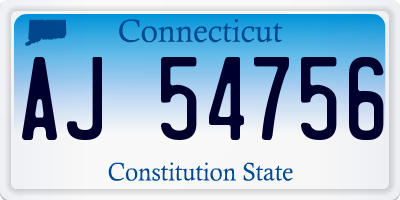 CT license plate AJ54756