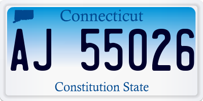 CT license plate AJ55026
