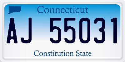 CT license plate AJ55031