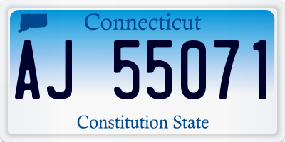 CT license plate AJ55071