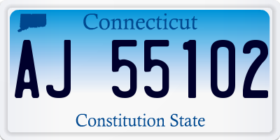 CT license plate AJ55102