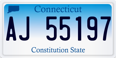 CT license plate AJ55197