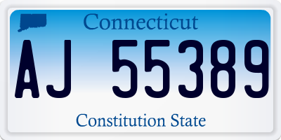 CT license plate AJ55389