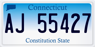 CT license plate AJ55427