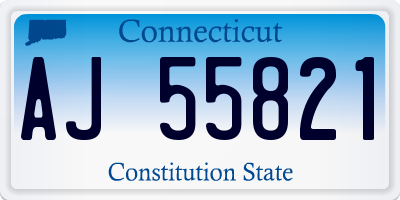 CT license plate AJ55821